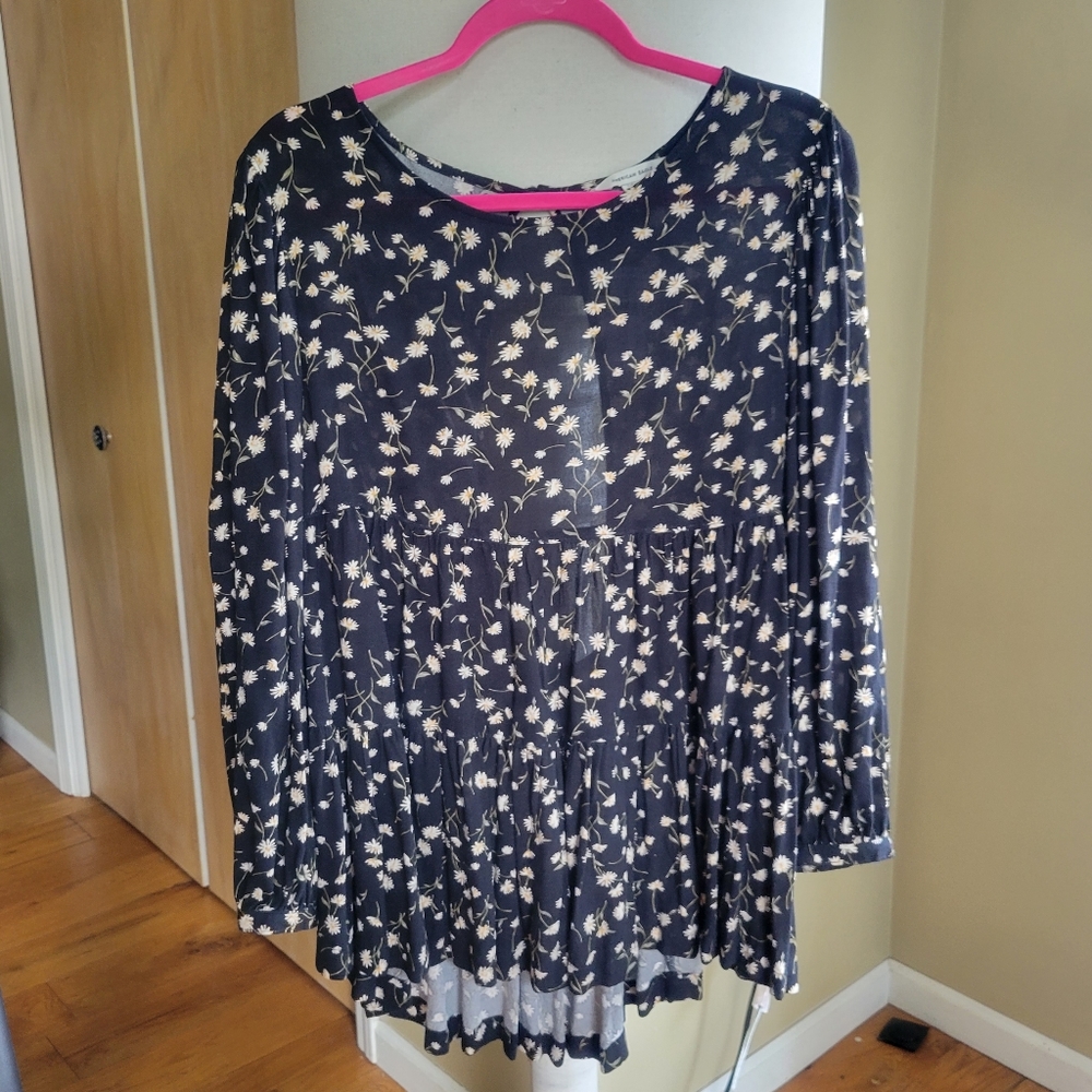 American Eagle Babydoll Cutout Top